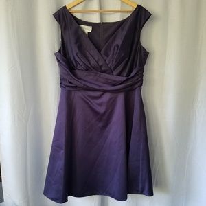 Purple flare semi-formal dress